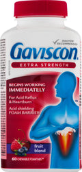 Gaviscon Extra Strength Fruit Antacid 60 Tablets