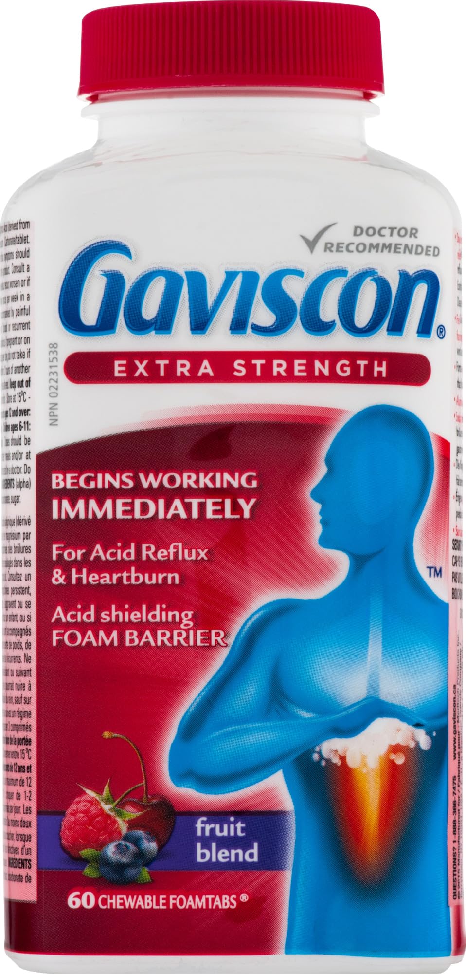 Gaviscon Extra Strength Fruit Antacid 60 Tablets
