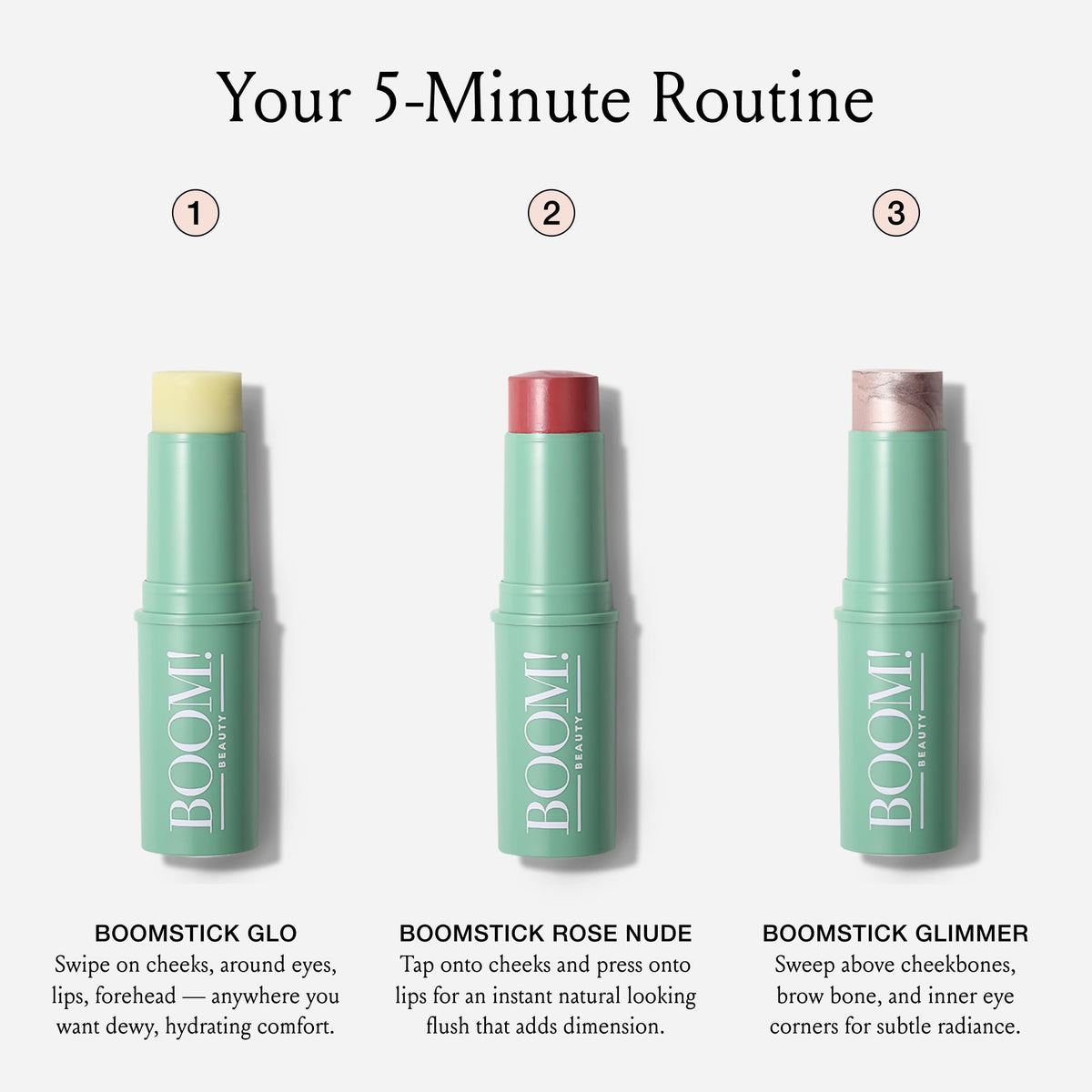 supplement products​Boomstick Trio ® Rose Nude 3 Pack Cream Blush Makeup - Rose Nude Blush Stick, Highlighter Stick & Moisturizer for Cheeks, Eyes & Lips - Boom Sticks by Cindy Joseph for Older Women - JerryCherryUSA