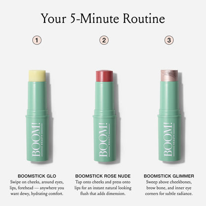 supplement products​Boomstick Trio ® Rose Nude 3 Pack Cream Blush Makeup - Rose Nude Blush Stick, Highlighter Stick & Moisturizer for Cheeks, Eyes & Lips - Boom Sticks by Cindy Joseph for Older Women - JerryCherryUSA