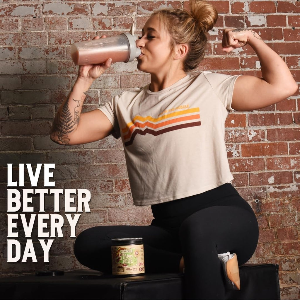 Earth Fed Muscle Stammpede Lemonade Pre Workout, Third-Party Certified. 250mg Caffeine, Lemonade - 5g Beta Alanine, Citrulline Malate, Taurine - Soy Free, Gluten Free - 16 oz, 26 Servings | Third-Party Certified, 250mg Caffeine, 5g Beta Alanine, Citrullin