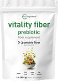 Micro Ingredients Vitality Prebiotic Fiber Powder, 1lb | Easy Mix Powder for Digestive & Gut Health | Daily Prebiotic Soluble Fiber Supplement for Women and Men | Unflavored, Sugar Free & Vegan