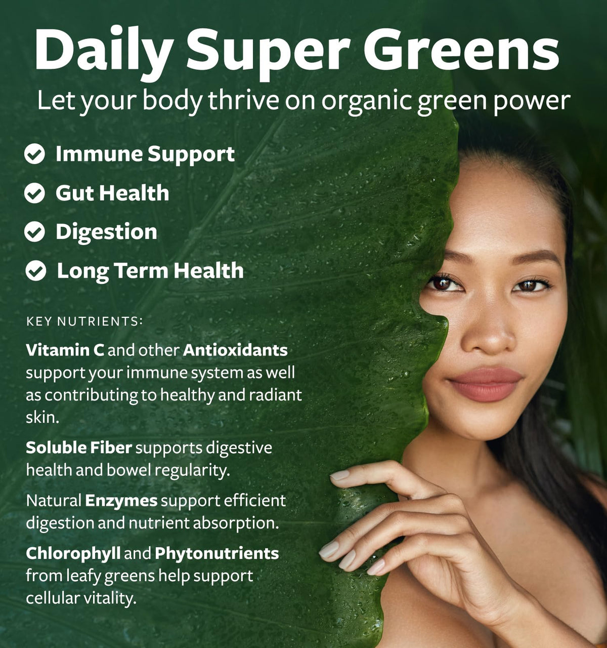 USDA Organic Super Greens Supplement - Organic Greens Fruits and Vegetable Supplement for Adults with 28 Superfood Complex with Superfruits Roots Herbs & More - Vegan & Non-GMO (Up to 1 Month Supply) Healths HarmonyBuy Supplements Australia