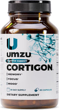 UMZU Cortigon Cortisol Support Supplement, 30 Day Supply | Ginkgo Biloba, Phosphatidylserine, Vitamins B6 and B12, Healthy Stress Response, Mood, Focus and Cognitive Support
