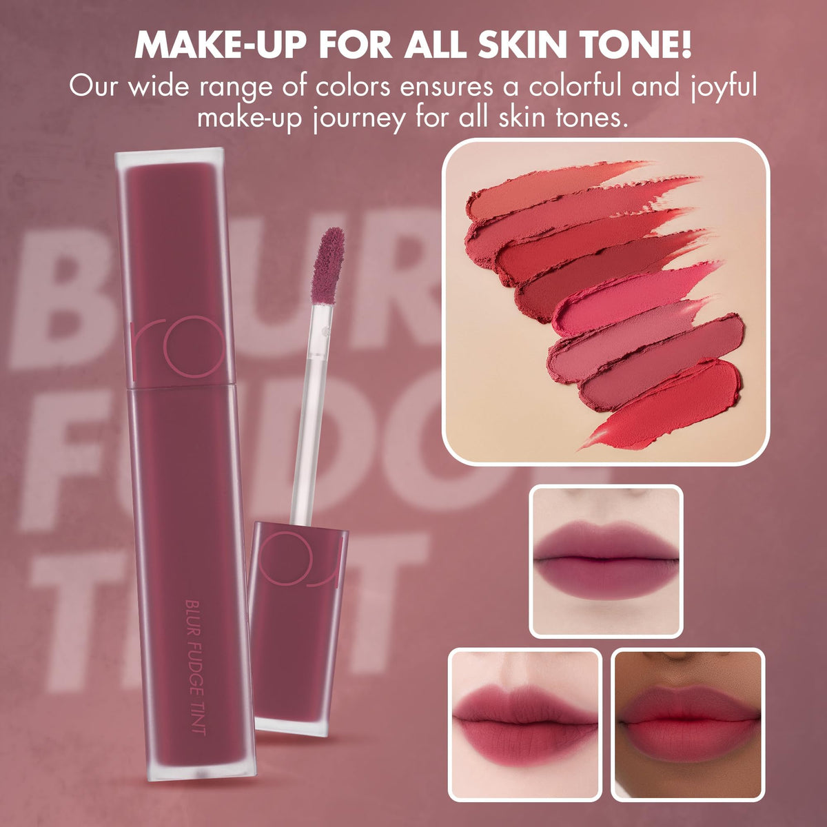 rom&nd OVEEER Shade Series Blur Fudge Tint | Silky Matte Lipstick for Velvety Smooth Lips | Long-Lasting Stain, Wrinkle Blurring, Moisturizing Formula | 16 Burnt Orange | Lip Stain Long Lasting Waterproof | Buildable Matte Blurred Finish | Hydrating Lip S