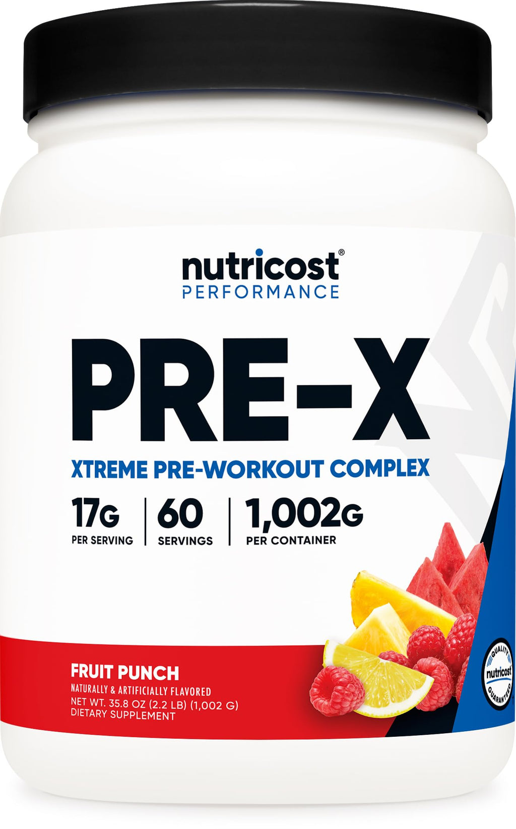Nutricost Pre-X Xtreme Pre-Workout Complex Powder, Fruit Punch, 60 Servings, Vegetarian, Non-GMO and Gluten Free