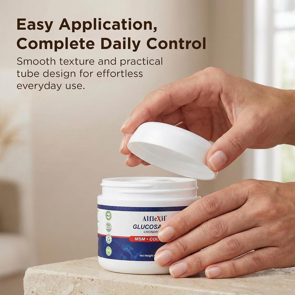 Glucosamine Plus Chondroitin Cream with MSM & Collagen, Supports Healthy Joints, Joint & Muscle Pain Relief, Improves Mobility, Fast Absorption, and Moisturizes Skin, 4 Oz.