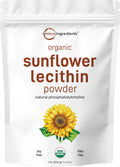 Organic Sunflower Lecithin Powder, 1 Pound, Sustainable Farmed, Cold Pressed, Rich in Phosphatidyl Choline and Protein, Making Liposomal Vitamin C, Lactation Supplement, Non-GMO