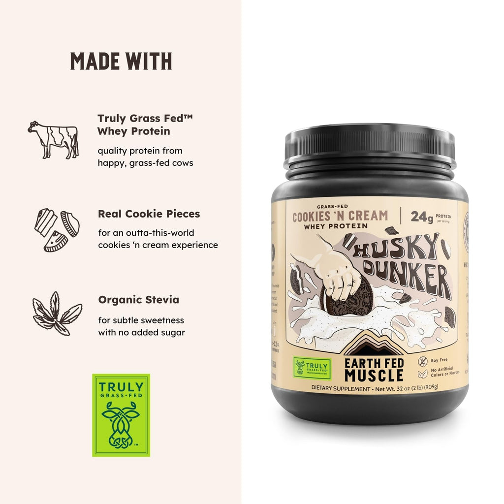 Earth Fed Muscle Whey Back Vanilla Irish Grass Fed Whey Protein Isolate | 25g protein per scoop, Third-Party Certified. Smooth vanilla, zero artificial sweeteners. Cold-processed in Ireland.