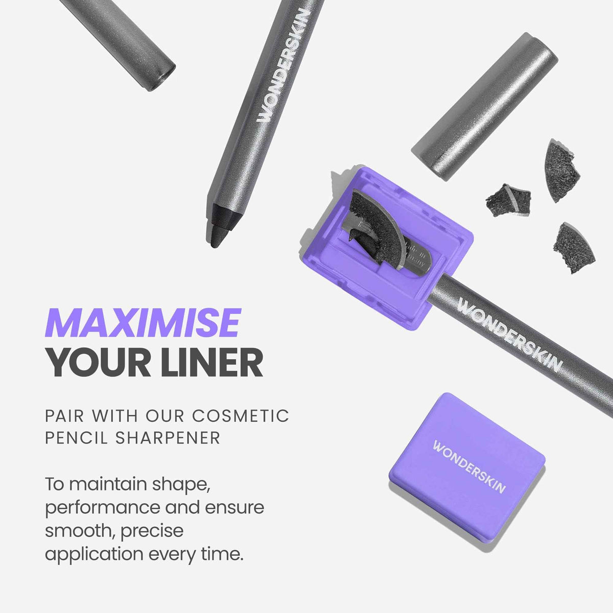 Wonderskin Eyeliner Pencil, 1440 Longwear Brown Glitter Eyeliner Pencil - Waterproof, Sharpenable & Smudge Proof (Gold Mocha)