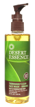 Desert Essence Tea Tree Face Wash 32 fl oz - Facial Cleanser with Natural Tea Tree Oil for Daily Use - Gentle Castile Formula for Sensitive and Oily Skin - Vegan and Cruelty-Free