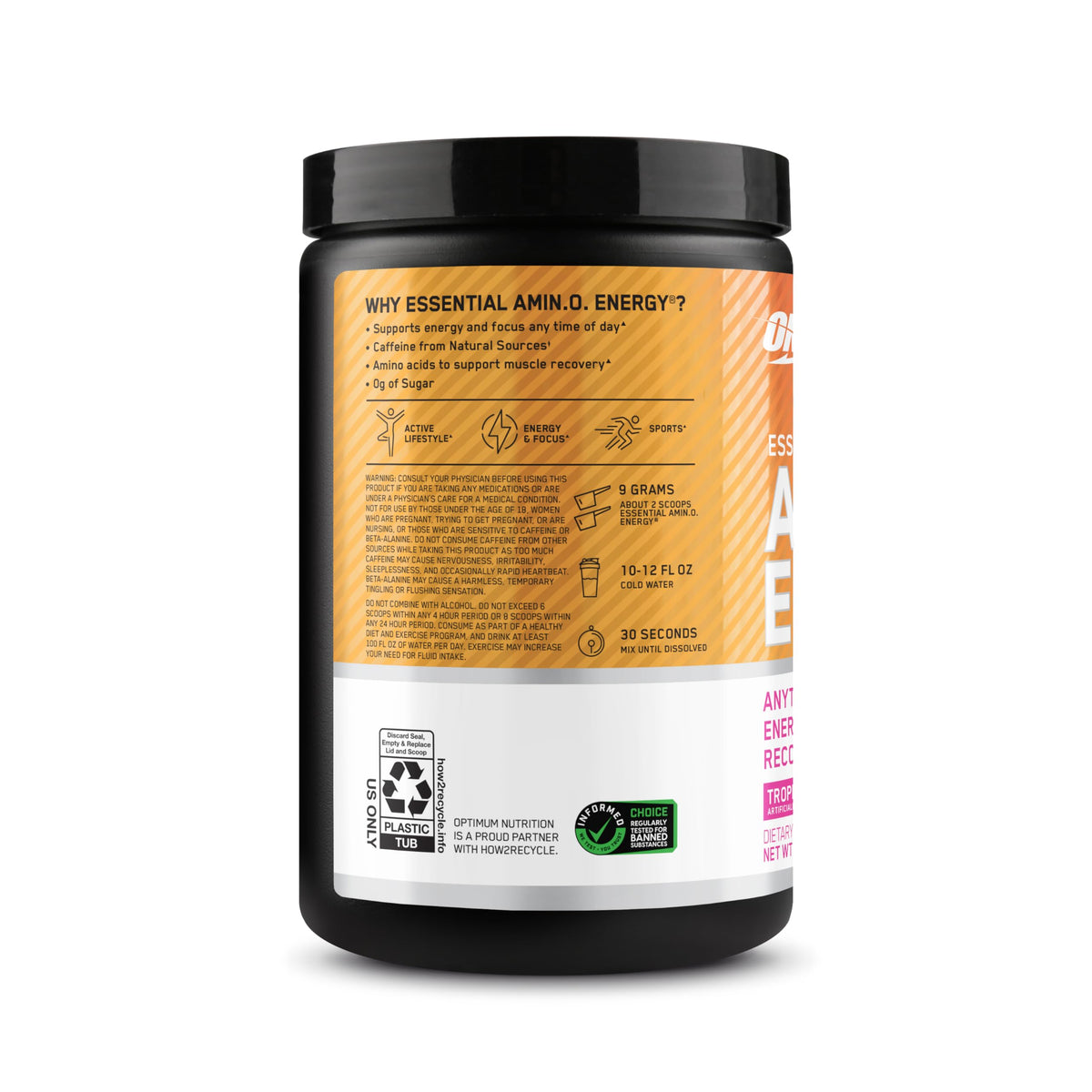 Optimum Nutrition, Amino Energy - Pre Workout with Green Tea, Bcaa, Amino Acids, Keto Friendly, Green Coffee Extract, Energy Powder - Concord Grape, 65 Servings