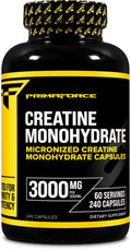 Primaforce Creatine Monohydrate Capsules - 240 Capsules, 3,000mg per Serving, Gluten Free and Non-GMO