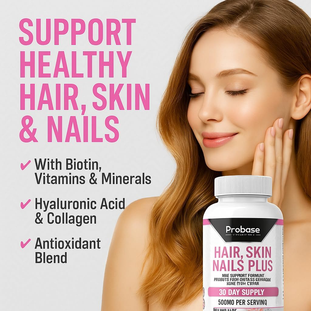 Probase Nutrition Hair, Skin and Nails Plus 60 Capsules 30-Day Supply