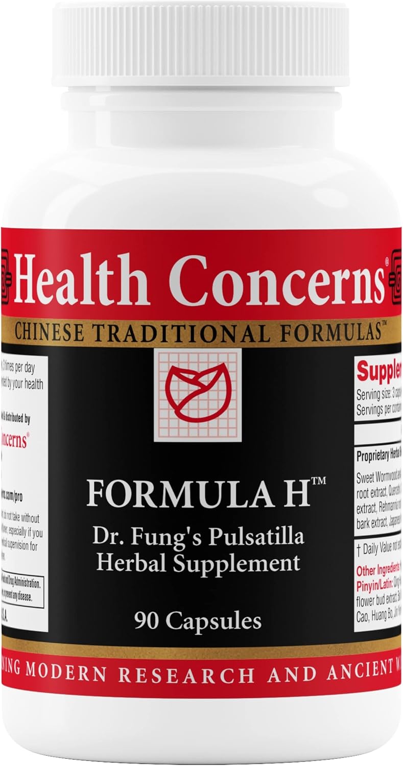 Health Concerns Formula H – Blood Circulation & Vascular Support – Vein Health Supplement – Herbal Formula with Quercetin & Skullcap Root – Chinese Traditional Medicine – 90 Capsules