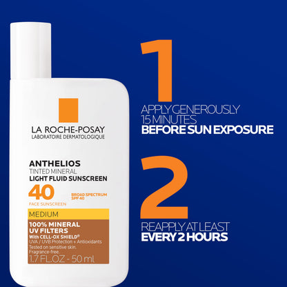 supplement products​La Roche-Posay Anthelios Tinted Sunscreen SPF 40, Broad Spectrum SPF + Antioxidants, Titanium Dioxide & Zinc Oxide Sunscreen, 4 Flexible Shades With No White Cast - JerryCherryUSA
