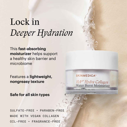 SkinMedica HA⁵ Hydra Collagen Water Burst Face Moisturizer with Vegan Collagen - Plumping Face Cream with Microbiome Barrier Complex for 24-Hour Hydration