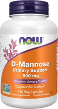 NOW Foods Supplements, D-Mannose 500 mg, Non-GMO Project Verified, Healthy Urinary Tract*, 120 Veg Capsules