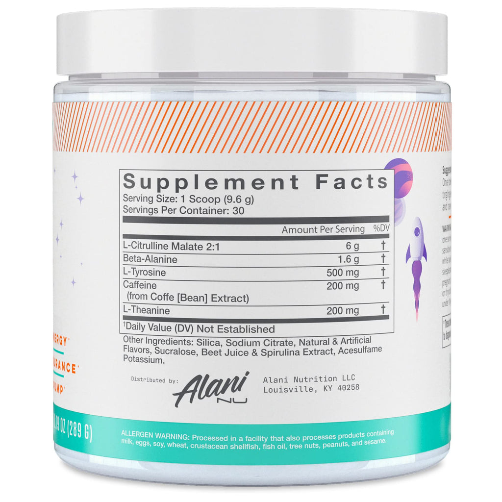 Alani Nu Pre Workout Powder GLAXAY Lemonade, Amino Energy Boost, Endurance Supplement, Sugar Free, 200mg Caffeine, L-Theanine, Beta-Alanine, L-Citrulline, 30 Servings