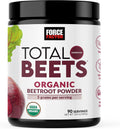 Force Factor Total Beets Organic Beet Root Powder Superfood, Non-GMO | Boost Daily Nutrition, USDA Organic, Vegan, Gluten-Free, and Beet Supplement, Unflavored, 90 Servings