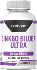 Probase Nutrition Ginkgo Biloba Ultra 60 Capsules 30-Day Supply