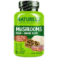 NATURELO Mushroom Supplement Capsules, 90 Ct, Brain & Immune Support, Vegan-Friendly, Lions Mane Supplement Capsules, Lion’s Mane, Reishi, Turkey Tail Blend