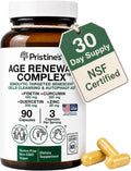 PRISTINE'S Age Renewal Senolytic Autophagy Capsules, NSF Certified, Vegan | Fisetin, quercetin, curcumin and zinc for healthy aging routines. NSF Certified, vegan, non-GMO, gluten-free, 30 servings
