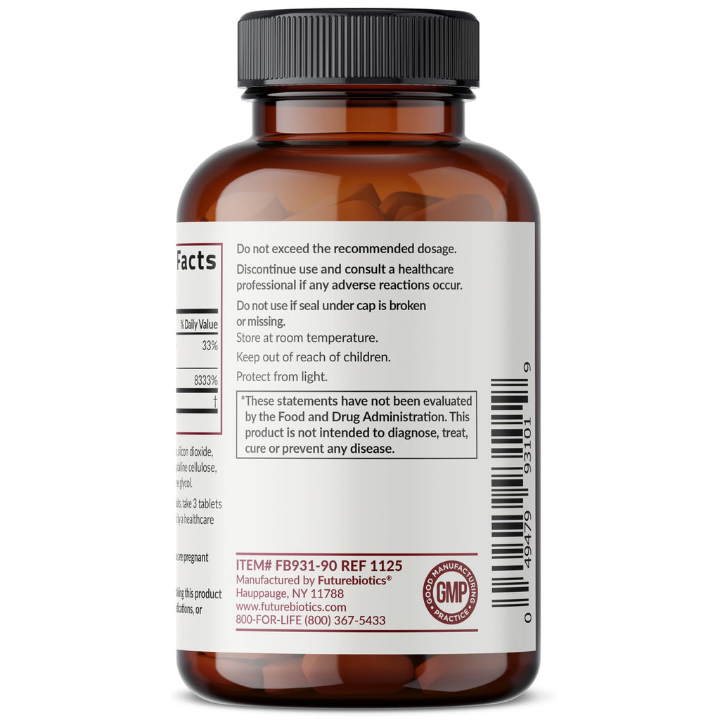 Futurebiotics Collagen Peptides with Biotin & Vitamin C Complex 3-in-1 Formula - for Hair, Skin & Nails Support, Non-GMO, 90 Tablets