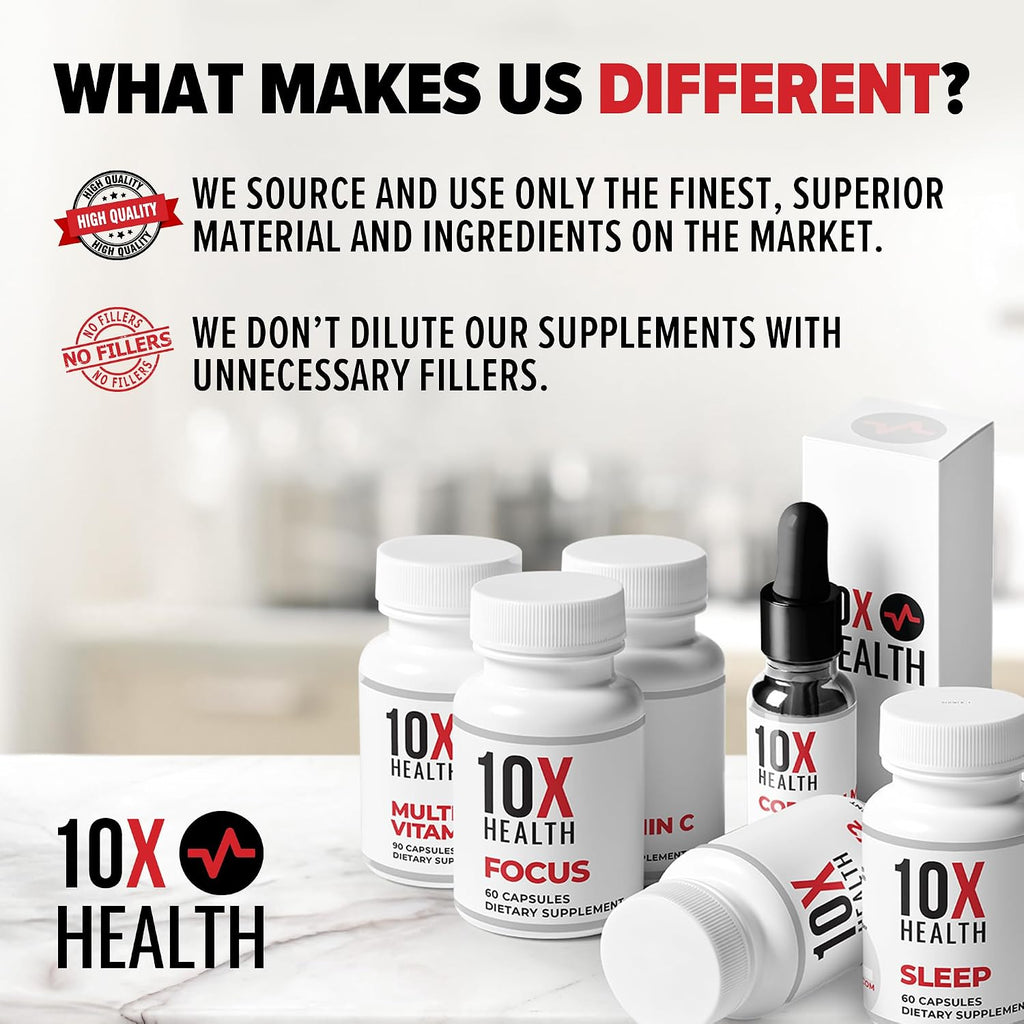 10X Health Zinc 30mg - 60 Capsules | Zinc Supplements: DNA & Protein Synthesis, Immune Support, Highly Absorbable, 60ct