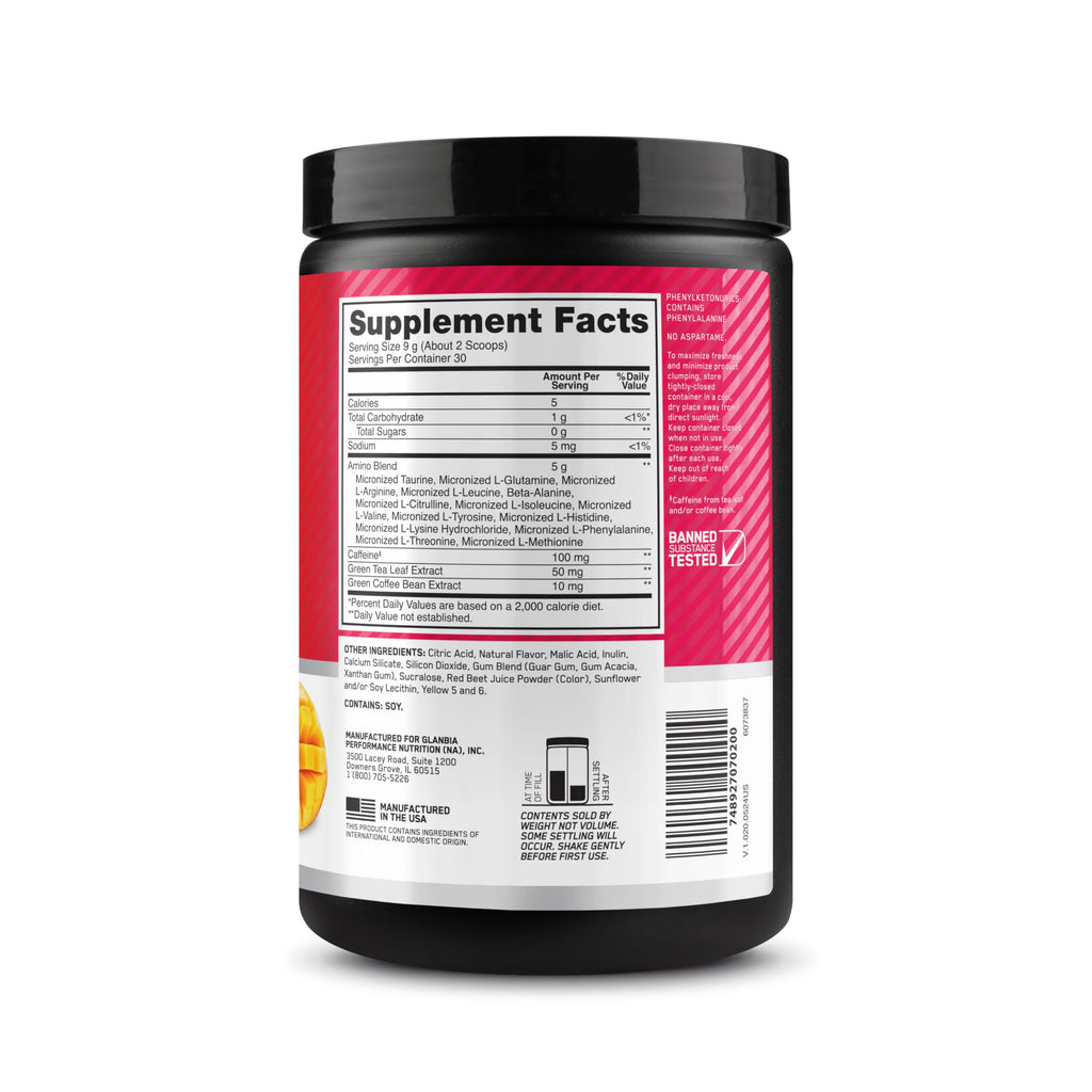 Optimum Nutrition, Amino Energy - Pre Workout with Green Tea, Bcaa, Amino Acids, Keto Friendly, Green Coffee Extract, Energy Powder - Concord Grape, 65 Servings