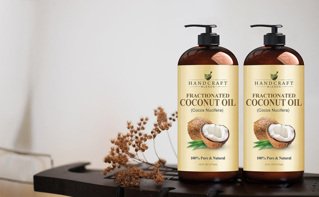 Handcraft Blends Fractionated Coconut Oil - 16 Fl Oz - 100% Pure and Natural - Premium Grade Carrier Oil for Skin, Hair and Body - Massage - Hair Tonic