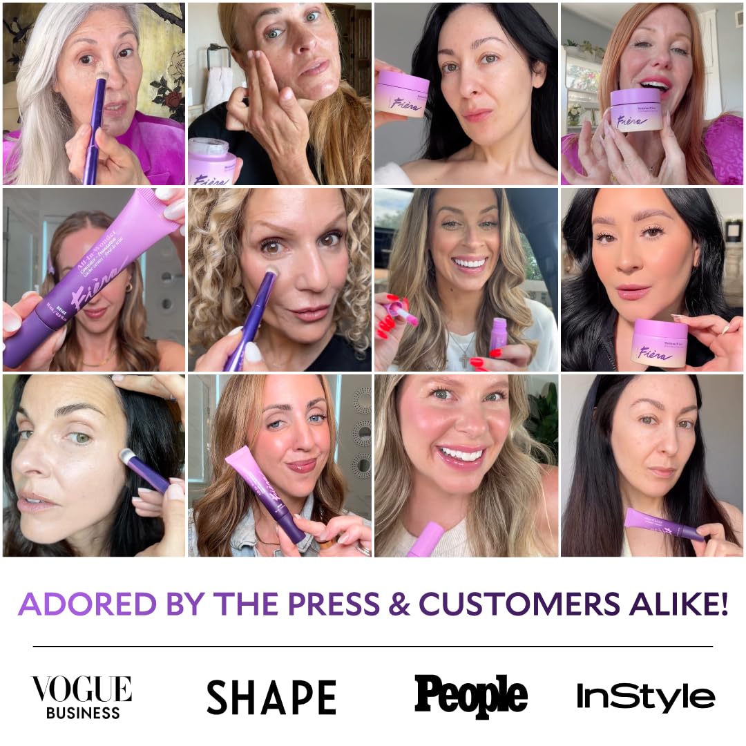 Fièra Luxury Concealer & Foundation with Anti-Aging Ingredients - Full Coverage for Dark Circles, Wrinkles, Fine Lines, and Spots, All-Day Wear For Mature Skin - Sand, 0.5 FL. OZ. / 15 ML