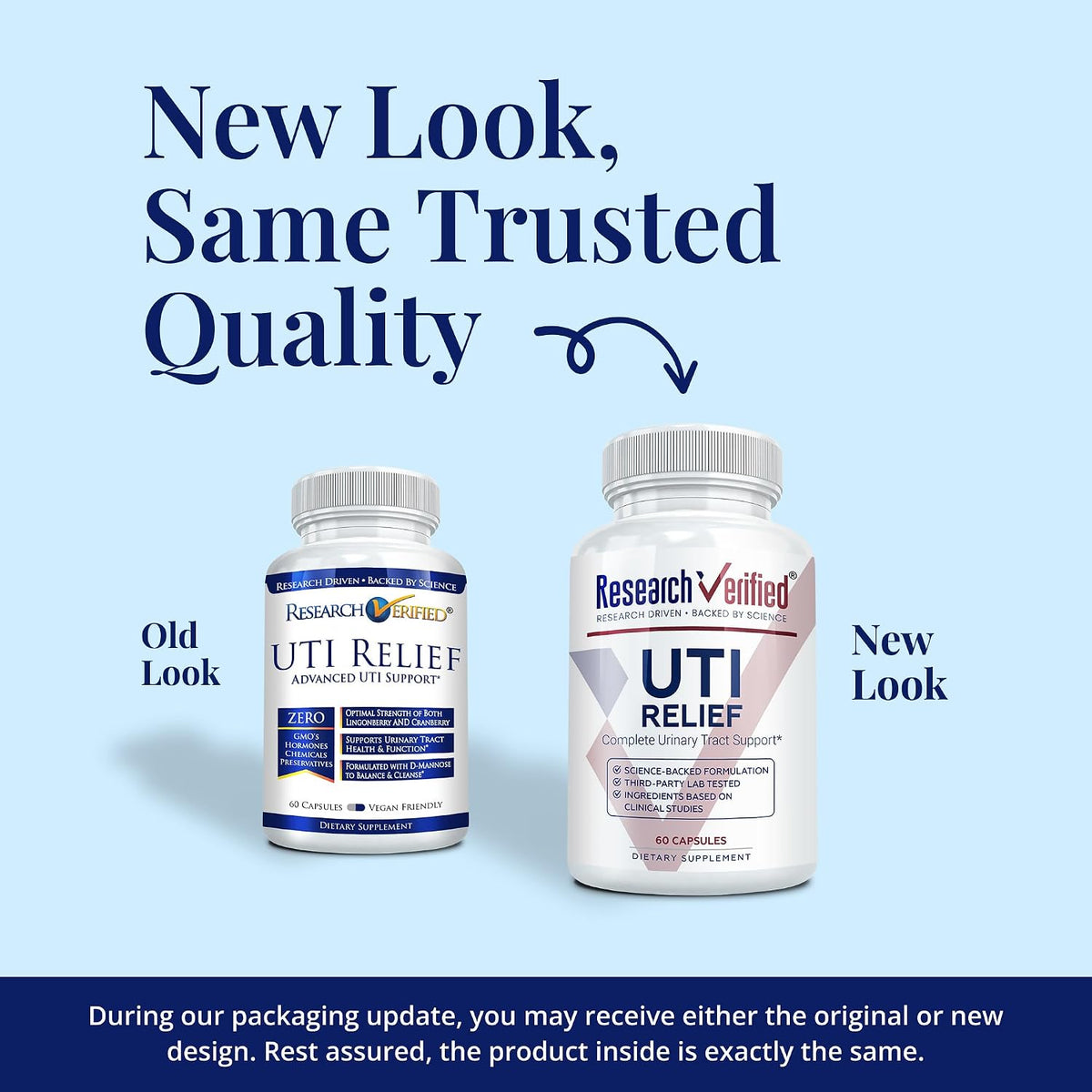 Research Verified UTI Relief - Urinary Tract Support Supplement - 100% Natural, Vegan with Lingonberry, Cranberry & D-Mannose - 6 Bottle (6 Month Supply)