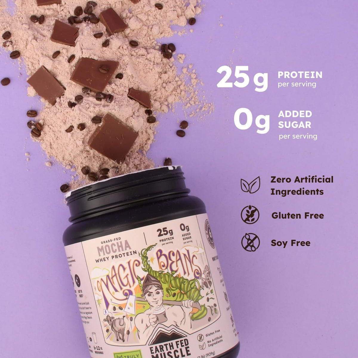 Earth Fed Muscle Whey Back Vanilla Irish Grass Fed Whey Protein Isolate | 25g protein per scoop, Third-Party Certified. Smooth vanilla, zero artificial sweeteners. Cold-processed in Ireland.