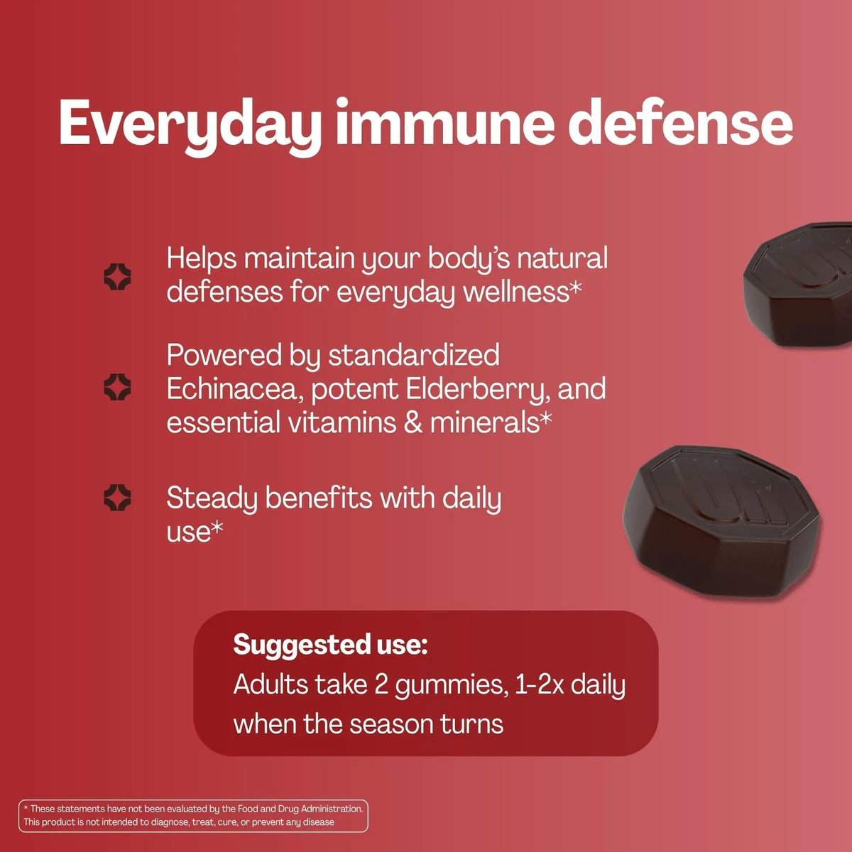 URVI® Immune Support Gummies - Vitamin C, D3 K2, E, Niacin, Zinc & Selenium with Elderberry & Echinacea URVI