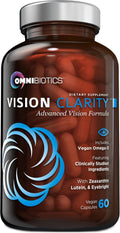 OmniBiotics Vision Clarity Eye Vitamin and Mineral Supplement - Bilberry, Lutein and Zeaxanthin Macular Health Supplement for Adults - 60 Vegan Capsules
