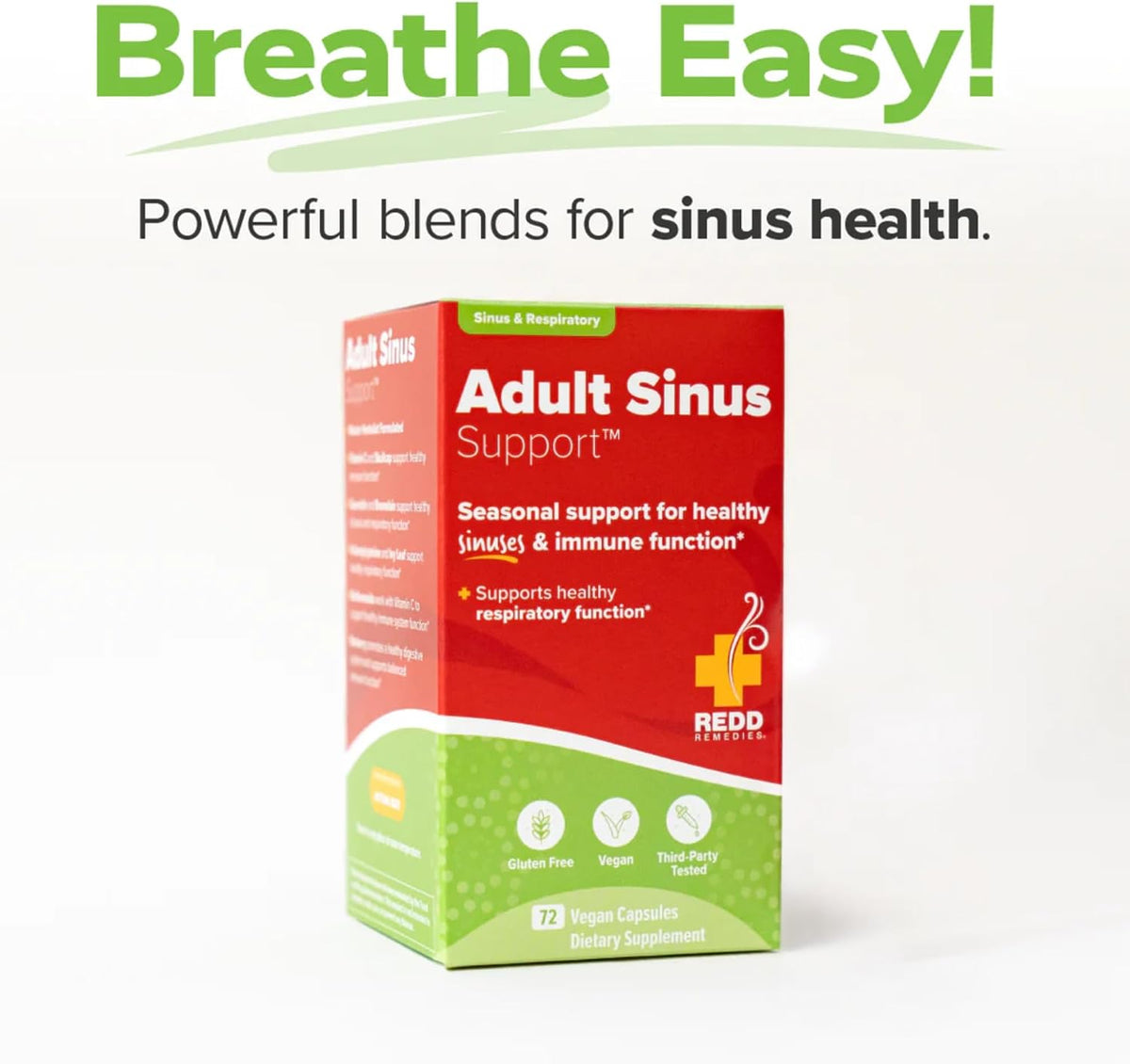 Redd Remedies Adult Sinus Support, 72 Capsules, and 120/80 Care, 60 Capsules