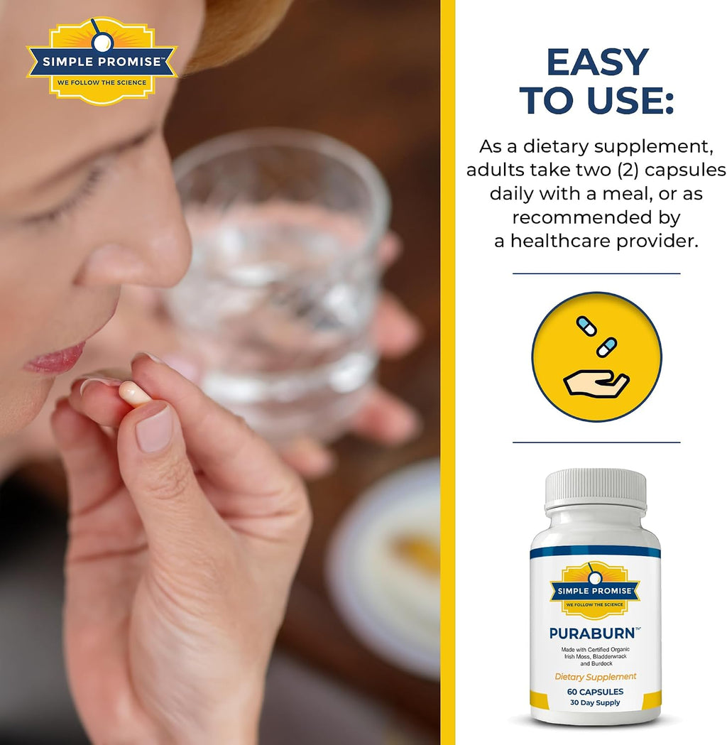 PuraBurn and Levitox Bundle - Gut & Liver Support - Sea Moss, Milk Thistle | Cleanse-Metabolism Duo, For Steady Morning Energy, With Bladderwrack and Dandelion, Two Capsules of Each Daily