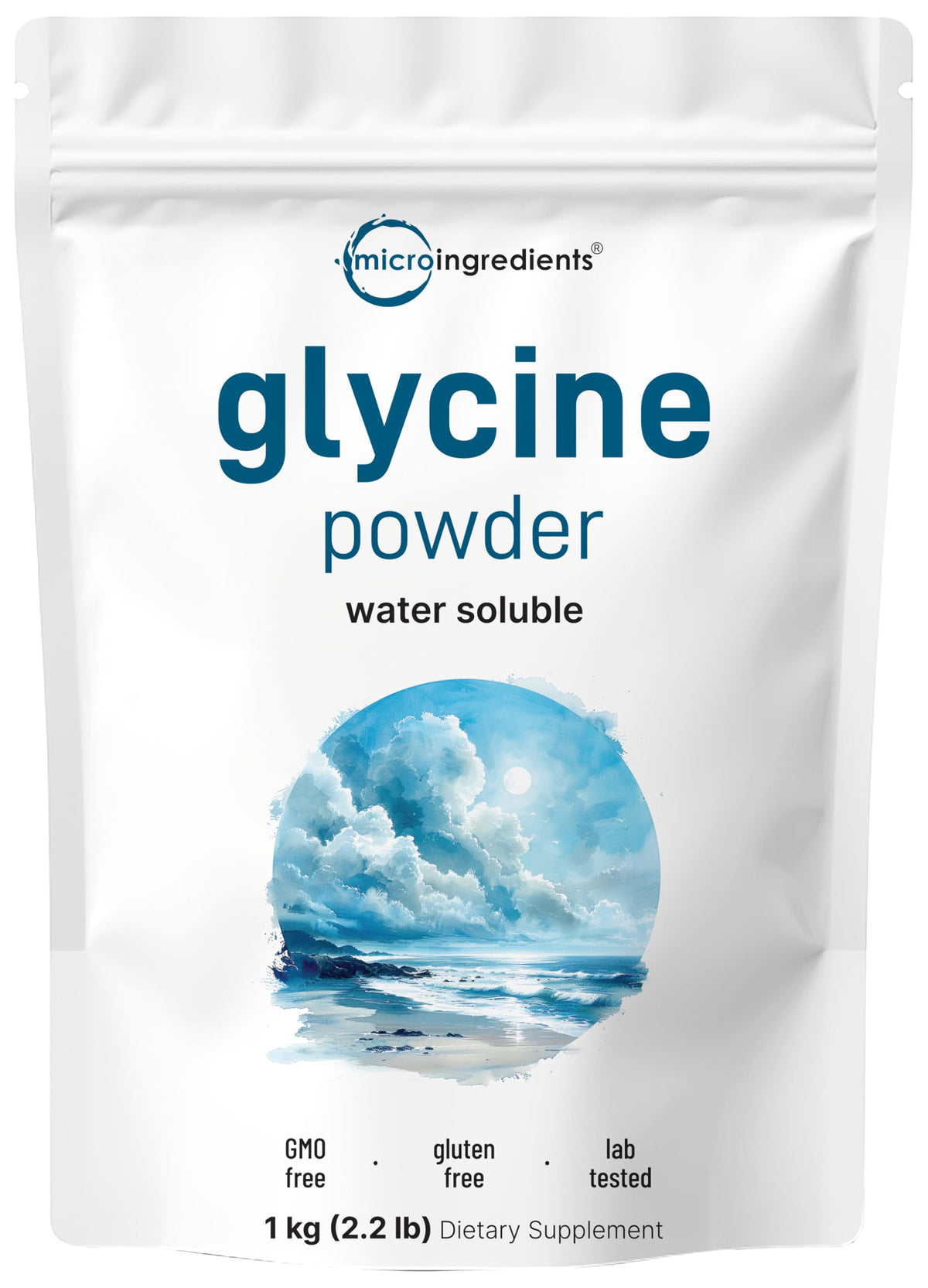 Micro Ingredients Glycine Powder, 1KG (2.2 Pounds), Glycine 1000mg Per Serving, Water Soluble and Product of USA