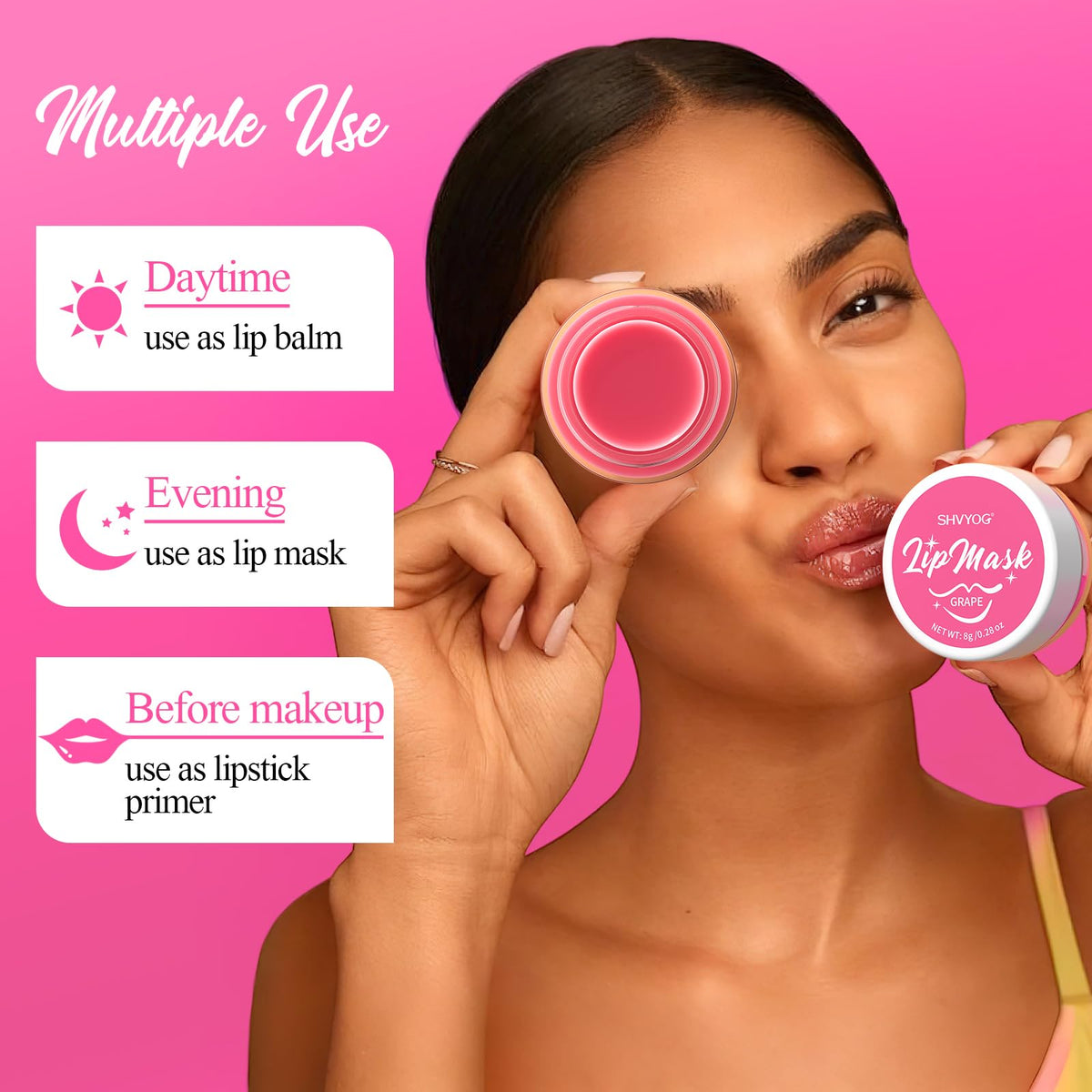 4 Pack Lip Mask Set, Hydrating Lip Mask Overnight - Berry, Grape, Mint, Vanilla Flavors, Lip Sleeping Mask Nourish Lip Balm with Vitamin C & Shea Butter | Dry Lips Care Gift SHVYOGBuy Supplements Australia