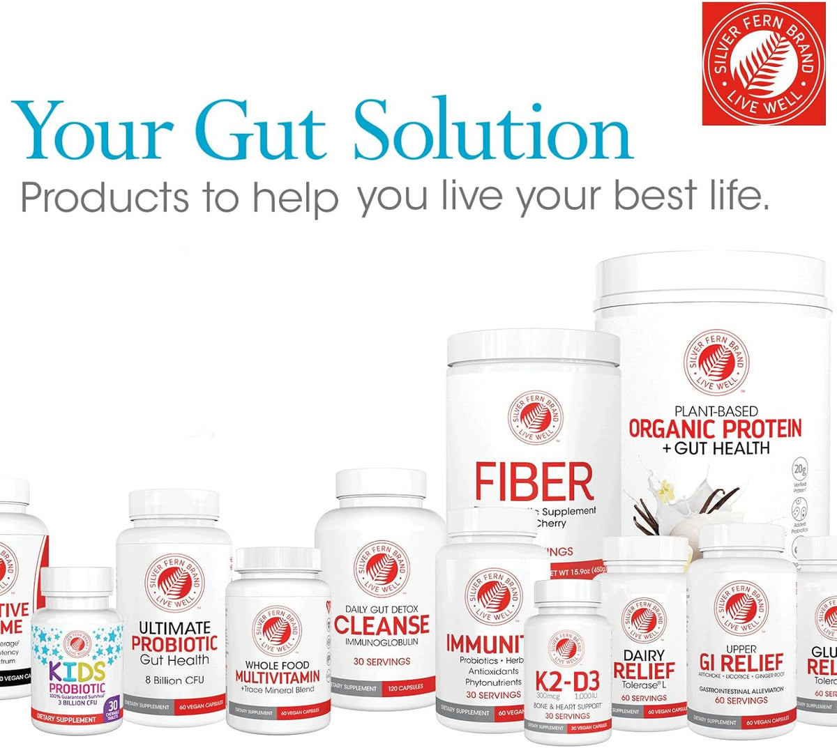 Silver Fern Sensitive Gut Fiber Supplement - Each Tub = 30 Scoops | 30 Day Supply - 6 Grams of Dietary Fiber Per Serving - with Galactomannan Guar Fiber, Baobab Fruit Powder (1 Tub)