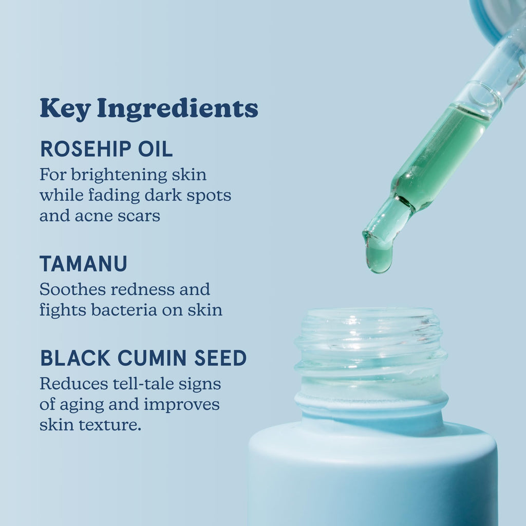 Blume Meltdown - Blue Tansy Face Oil - Acne Treatment + Pore Minimizer - Skin-Smoothing Face Serum with Black Cumin Seed & Rosehip Oil - Helps Calm Redness and Improve Texture (1 Fl oz)