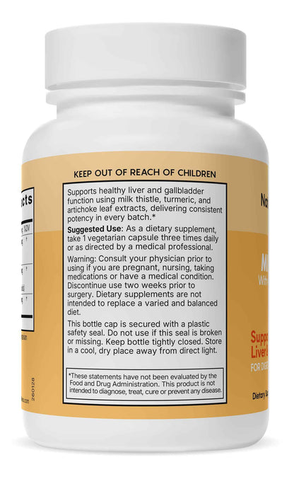 Natural Wellness Advanced Milk Thistle with Artichoke & Turmeric – Liver Support & Detox Supplement for Healthy Liver Function, Bile Flow