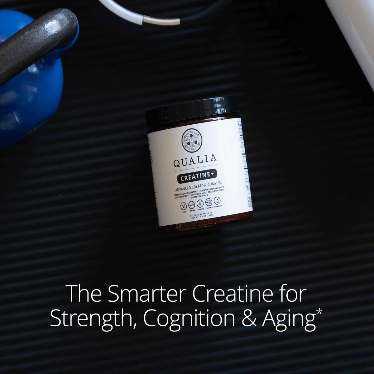 Qualia Creatine | Advanced Creatine Complex | 2 Sources + Magnesium | Optimized Absorption | Muscle Performance, Brain Function, & Healthy Aging (30 Servings)