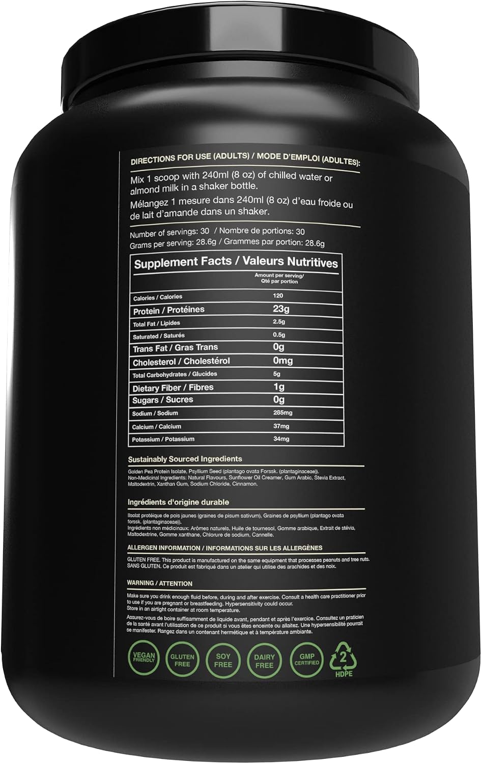 Blessed Vegan Protein Powder - Plant Based Protein Powder Meal Replacement Protein Shake, 23g of Pea Protein Powder, Dairy Free, Gluten Free, Soy Free, No Sugar Added, 30 Servings (Vanilla Chai)