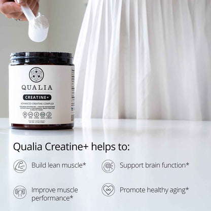 Qualia Creatine | Advanced Creatine Complex | 2 Sources + Magnesium | Optimized Absorption | Muscle Performance, Brain Function, & Healthy Aging (30 Servings)
