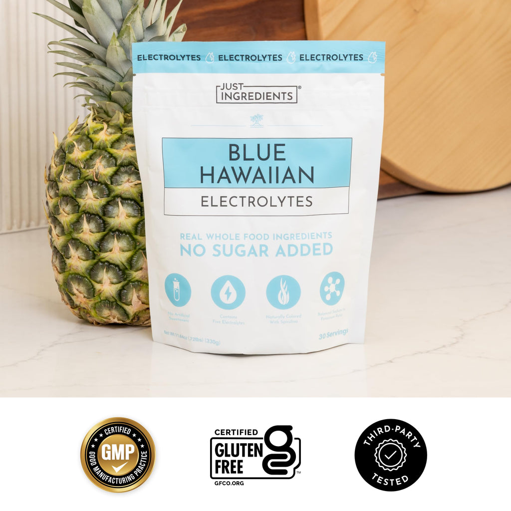 Blue Hawaiian Electrolytes Drink Mix | 30 Servings | Organic Coconut Water, Spirulina & 5 Key Electrolytes