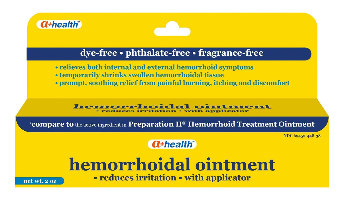 A+Health Hemorrhoid Treatment, Hemorrhoidal Ointment Relieves Symptoms of Burning, Itching, Discomfort, 2 Ounce Tube with Applicator, Reduces Irritation and Pain Relief A+HealthBuy Supplements Australia