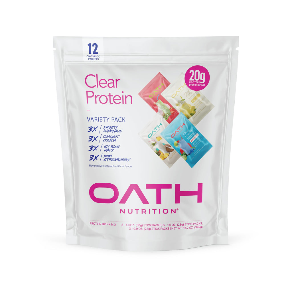 Oath Nutrition Clear Whey Isolate Protein Powder Variety Pack, 12 Pack