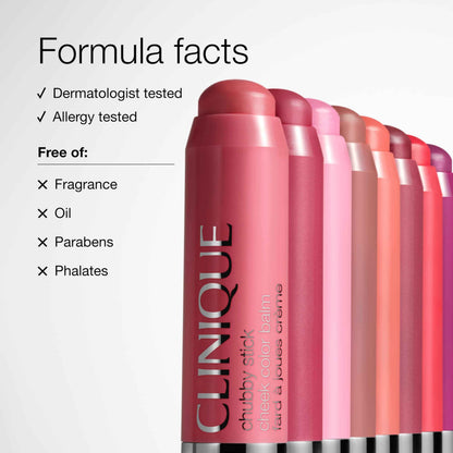 Clinique Chubby Cream Blush Stick Cheek Colour Balm | Blush For Cheeks | Long Lasting + Buildable | Create A Healthy Looking Glow